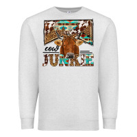 Oatmeal Heather cow junkie Premium Sweatshirt - NancyCooperArtShop