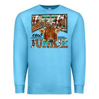 Ocean Blue cow junkie Premium Sweatshirt - NancyCooperArtShop