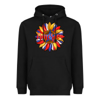Black america with american flag colors and sunflower with star Heavyweight Hoodie - Artiststas