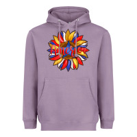 Lavender america with american flag colors and sunflower with star Heavyweight Hoodie - Artiststas
