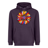Plum america with american flag colors and sunflower with star Heavyweight Hoodie - Artiststas