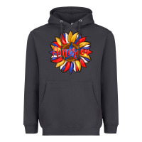 Smoke america with american flag colors and sunflower with star Heavyweight Hoodie - Artiststas
