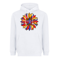 White america with american flag colors and sunflower with star Heavyweight Hoodie - Artiststas