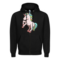Black cute unicorn Zipper Hoodie - FaDigitalArtStudio