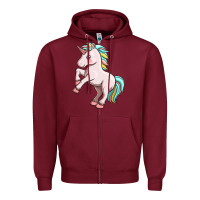 Burgundy cute unicorn Zipper Hoodie - FaDigitalArtStudio
