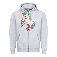 Heather Grey cute unicorn Zipper Hoodie - FaDigitalArtStudio