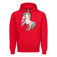 Red cute unicorn Zipper Hoodie - FaDigitalArtStudio