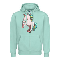 Seafoam cute unicorn Zipper Hoodie - FaDigitalArtStudio