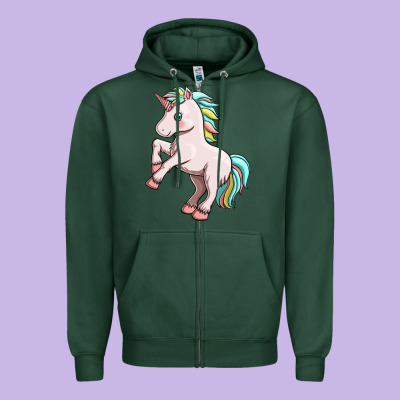 Cute Unicorn Zipper Hoodie Designed By Fadigitalartstudio