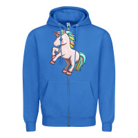 True Royal cute unicorn Zipper Hoodie - FaDigitalArtStudio