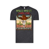 Vintage Black wild west long live cowboys Vintage Tee - texasbilliewilder