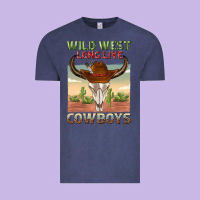 Wild West Long Live Cowboys Vintage Tee Designed By Texasbilliewilder