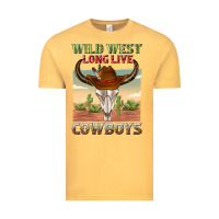 Vintage Mustard wild west long live cowboys Vintage Tee - texasbilliewilder