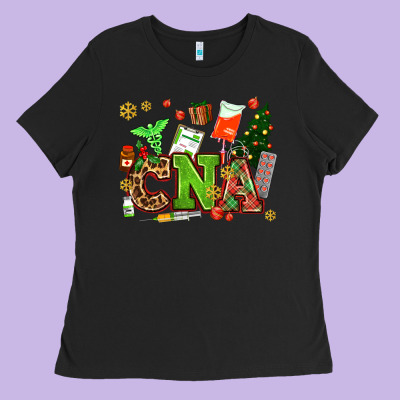 Cna Christmas Ladies Tee Designed By Adodesignshop
