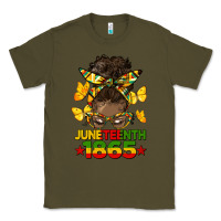 Army Green juneteenth 1865 afro bun Classic Tee - HRA Design Shop