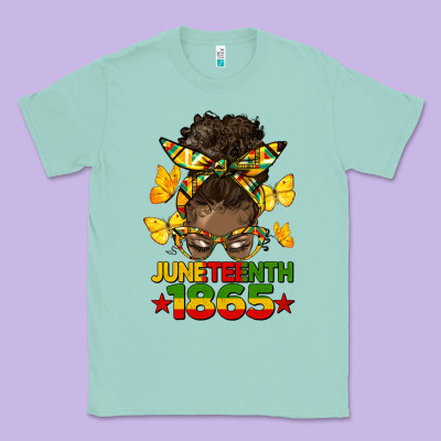 Juneteenth 1865 Afro Bun Classic Tee Designed By Hra Design Shop