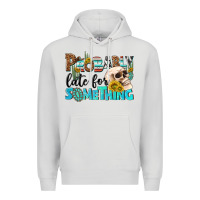 Dove Grey probably late for something Premium Hoodie - NancyCooperArtShop
