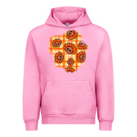 Fuchsia Pink Thanksgiving Turkey With Tartan Patch Urban Hoodie - BundleAndBundleShop