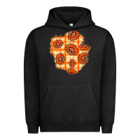 Pigment Black Thanksgiving Turkey With Tartan Patch Urban Hoodie - BundleAndBundleShop