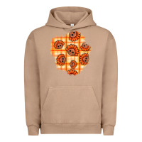 Pigment Burro Thanksgiving Turkey With Tartan Patch Urban Hoodie - BundleAndBundleShop