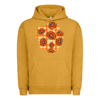 Pigment Peanut Butter Thanksgiving Turkey With Tartan Patch Urban Hoodie - BundleAndBundleShop