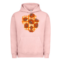 Pigment Salmon Thanksgiving Turkey With Tartan Patch Urban Hoodie - BundleAndBundleShop