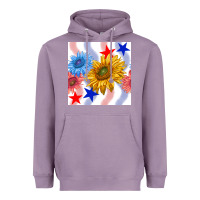 Lavender patriotic sunflowers Heavyweight Hoodie - BundleAndBundleShop