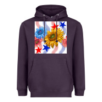 Plum patriotic sunflowers Heavyweight Hoodie - BundleAndBundleShop