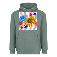 Sage patriotic sunflowers Heavyweight Hoodie - BundleAndBundleShop