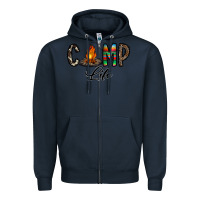 Navy camp life Zipper Hoodie - CowhideDigitalArt