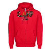 Red camp life Zipper Hoodie - CowhideDigitalArt