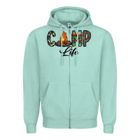 Seafoam camp life Zipper Hoodie - CowhideDigitalArt