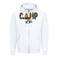 White camp life Zipper Hoodie - CowhideDigitalArt