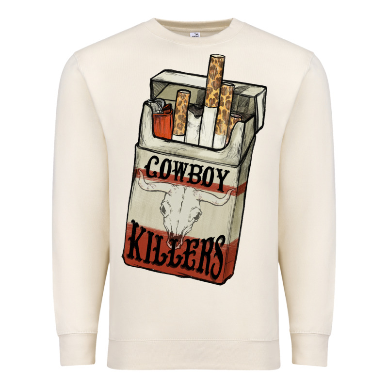 Cowboy Killers Cigarette Package Premium Sweatshirt by NancyCooperArtShop | Teevron