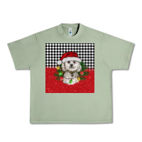 Oil Green Christmas Bichon frise dog Urban Heavy Tee - BarkalooDesign