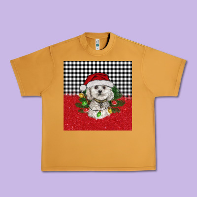 Christmas Bichon Frise Dog Urban Heavy Tee Designed By Barkaloodesign