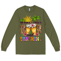 Army Green the only b.s. i need is beer and sunshine Long Sleeve Tee - Zillion Design Studio