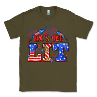 Army Green Let's get lit 4th of July Classic Tee - Neo Western