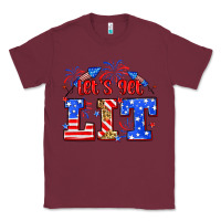 Burgundy Let's get lit 4th of July Classic Tee - Neo Western