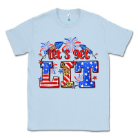 Dusty Blue Let's get lit 4th of July Classic Tee - Neo Western