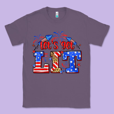 Let's Get Lit 4th Of July Classic Tee Designed By Neo Western