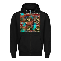 Black hunting deer american flag seamless pattern Zipper Hoodie - HRA Design Shop
