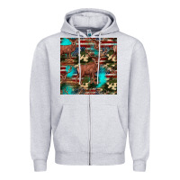 Heather Grey hunting deer american flag seamless pattern Zipper Hoodie - HRA Design Shop