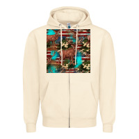 Sandshell hunting deer american flag seamless pattern Zipper Hoodie - HRA Design Shop