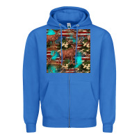 True Royal hunting deer american flag seamless pattern Zipper Hoodie - HRA Design Shop
