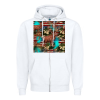 White hunting deer american flag seamless pattern Zipper Hoodie - HRA Design Shop
