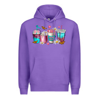 Purple mom fuel coffee cups Premium Hoodie - NancyCooperArtShop