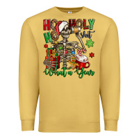 Antique Gold ho ho holy shit what a year christmas skeleton Premium Sweatshirt - Jasminsmagicworld