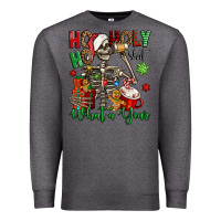 Charcoal Heather ho ho holy shit what a year christmas skeleton Premium Sweatshirt - Jasminsmagicworld