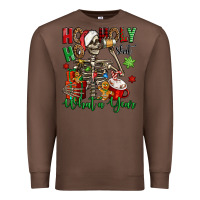 Chestnut ho ho holy shit what a year christmas skeleton Premium Sweatshirt - Jasminsmagicworld
